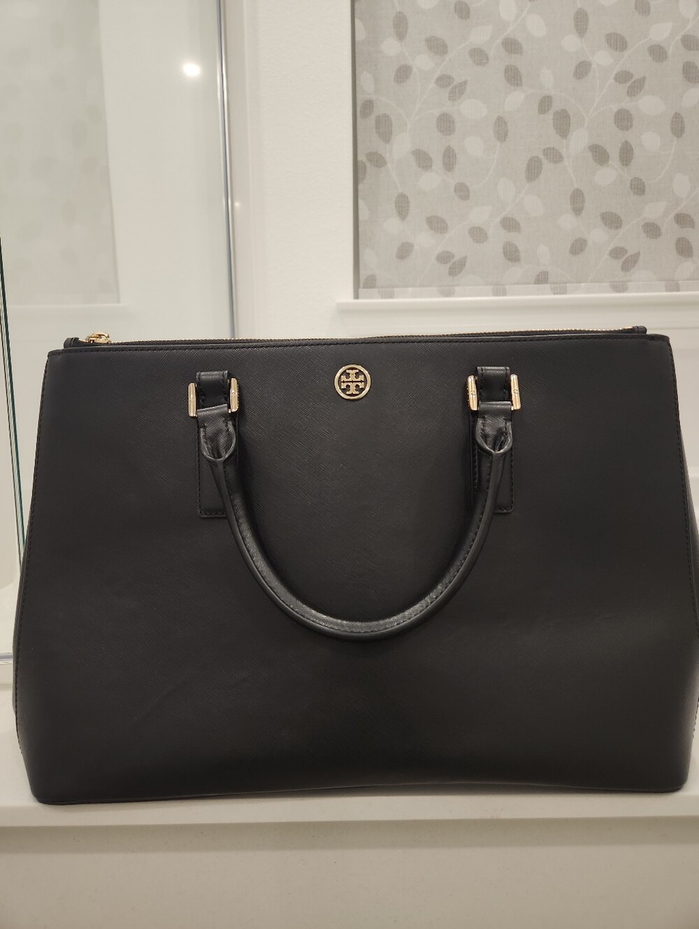 Tory Burch Black Leather Top-Handle Satchel